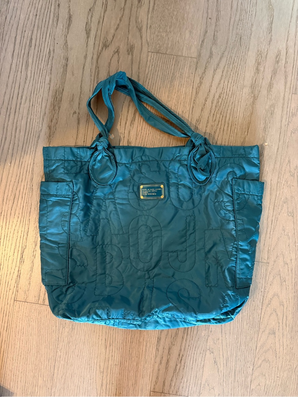 Marc Jacobs Teal Quilted Logo Tote